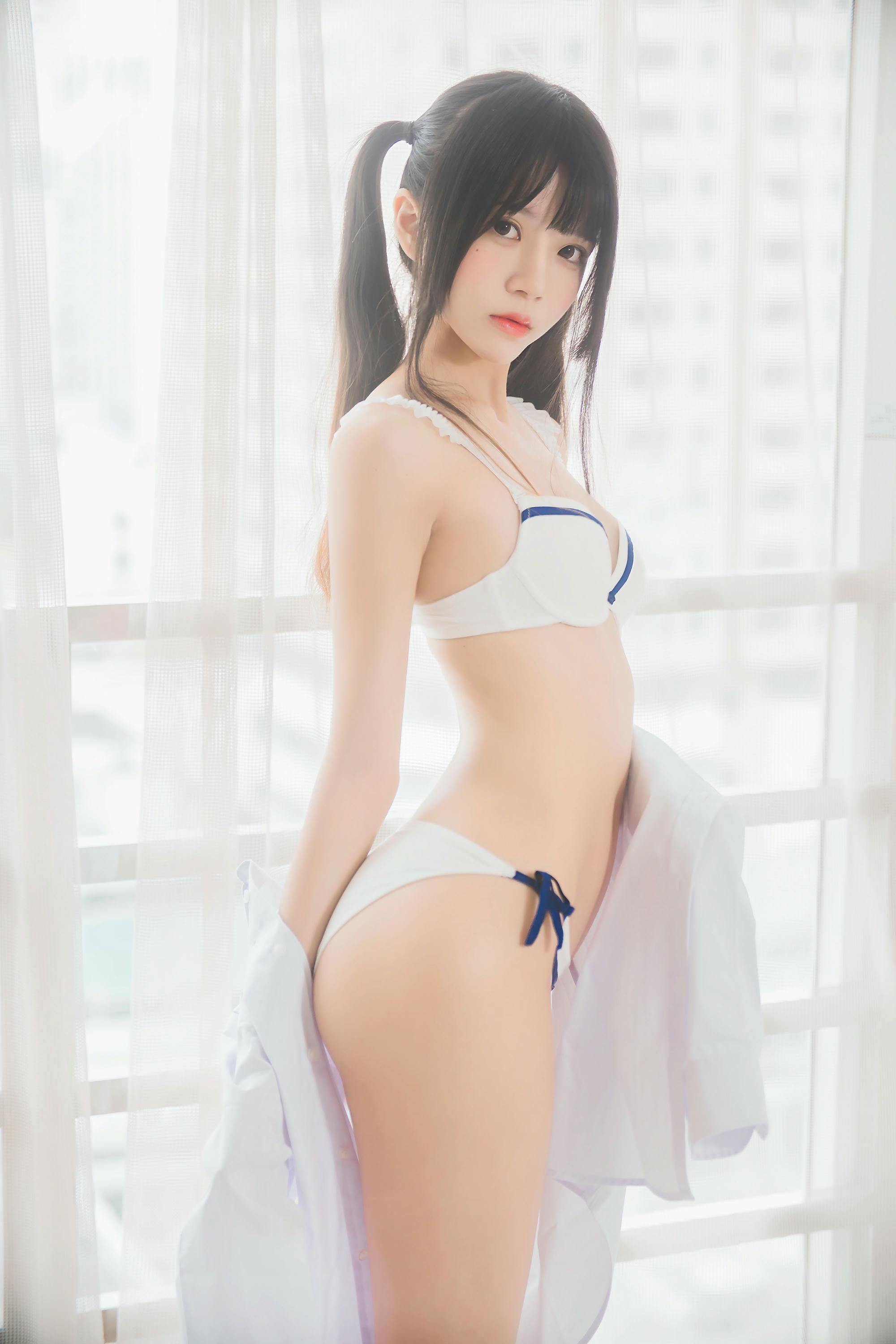 桜桃喵 NO.001 白衬衫双马尾 [47P-345MB]_第1集