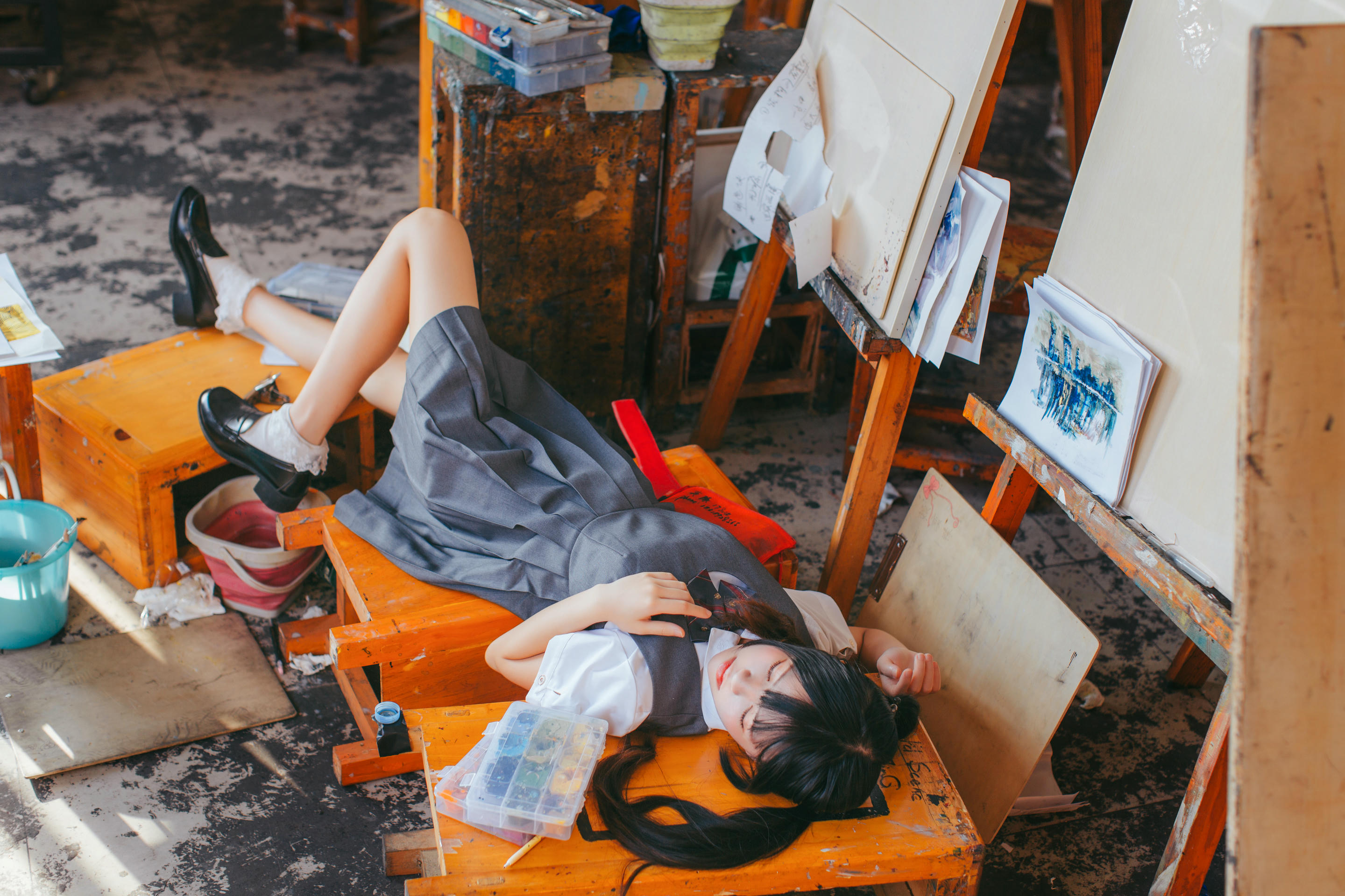 桜桃喵 NO.020 画室少女 [17P-176MB]_第1集