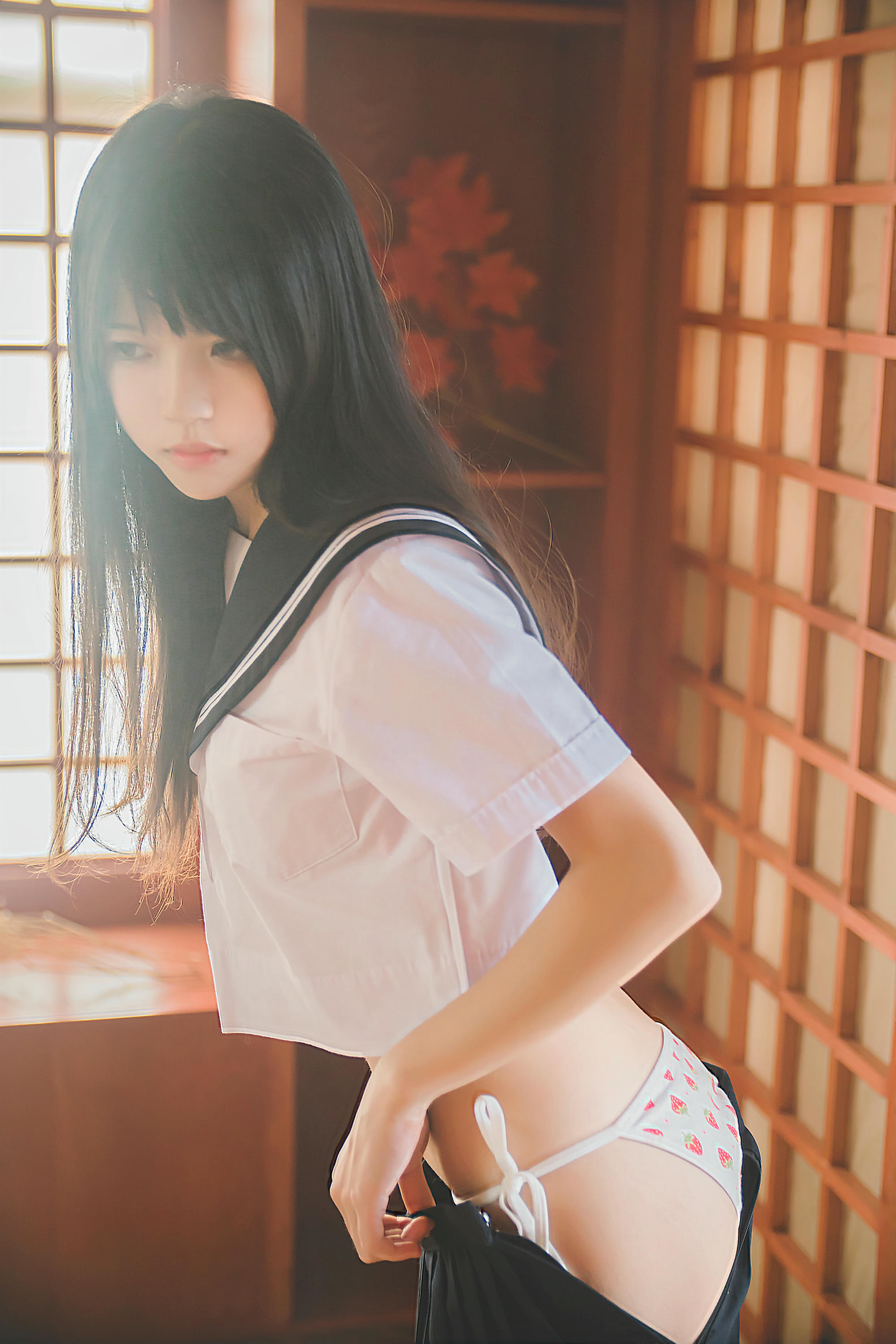 桜桃喵 NO.007 未熟1 小背心换水手服 [144P-1.43GB]_第7集