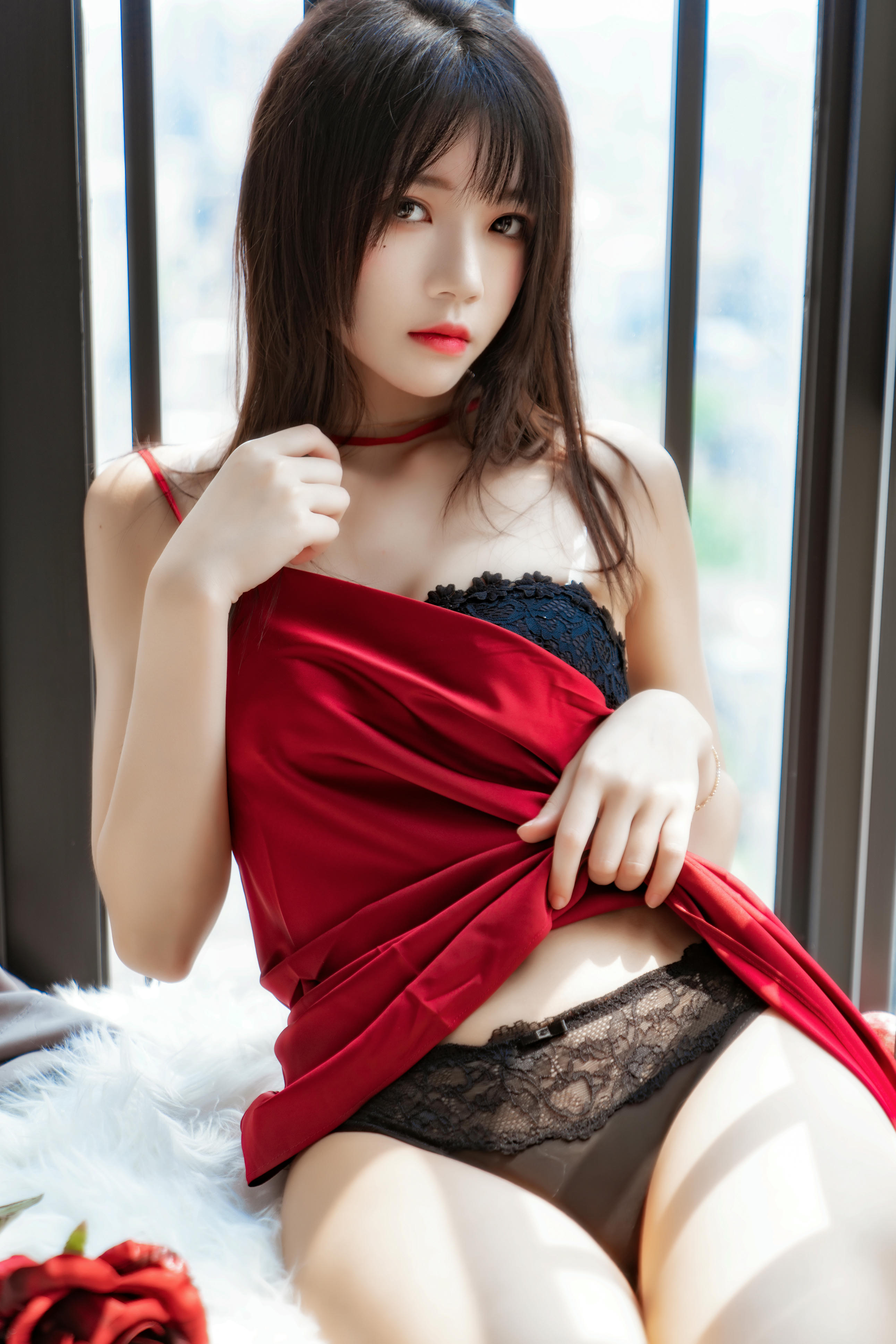 桜桃喵 NO.077 千丝万缕的红01 [35P-578MB]_第2集