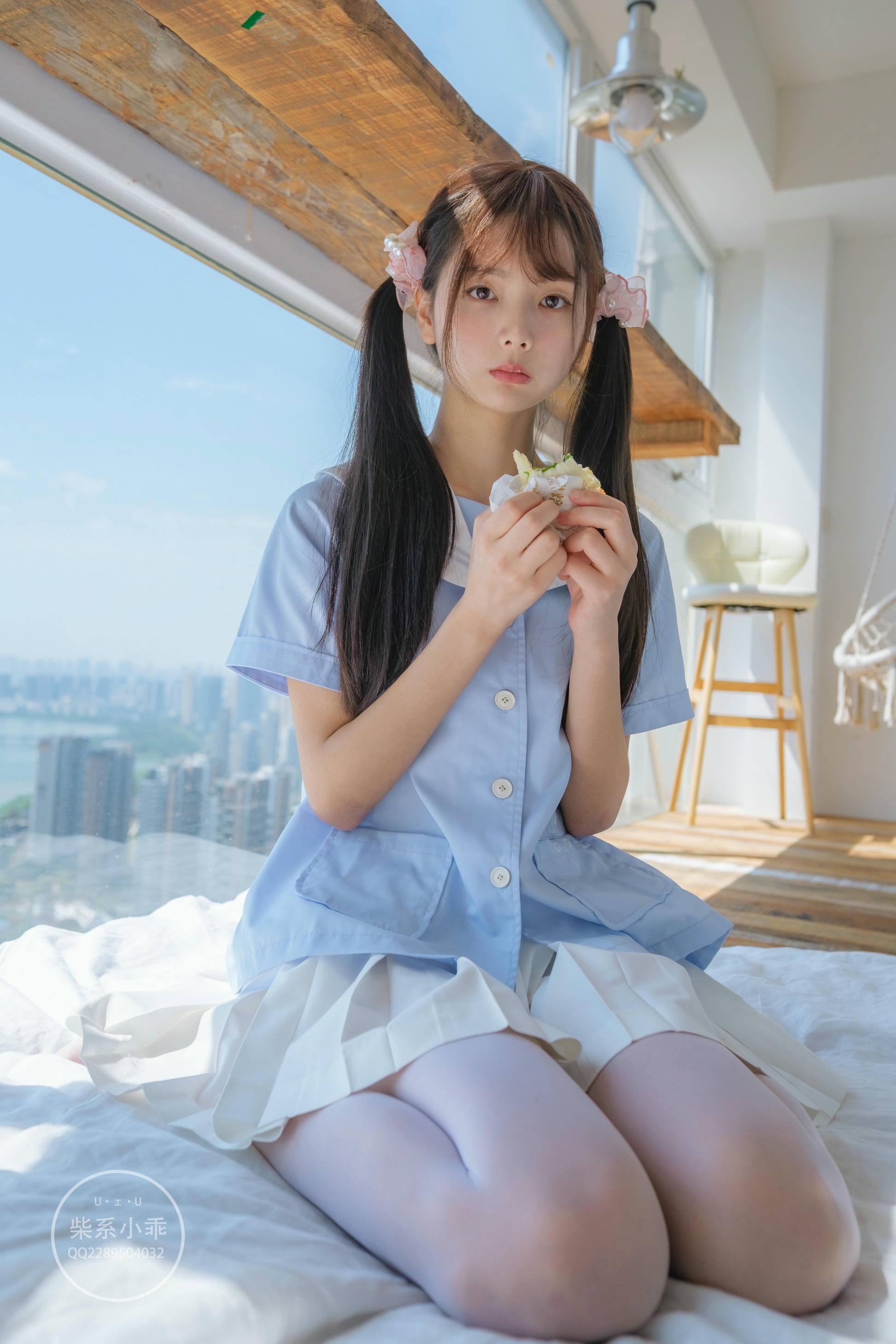 稚乖画册 NO.01 晴空01 白丝双马尾jk [79P-600MB]_第2集