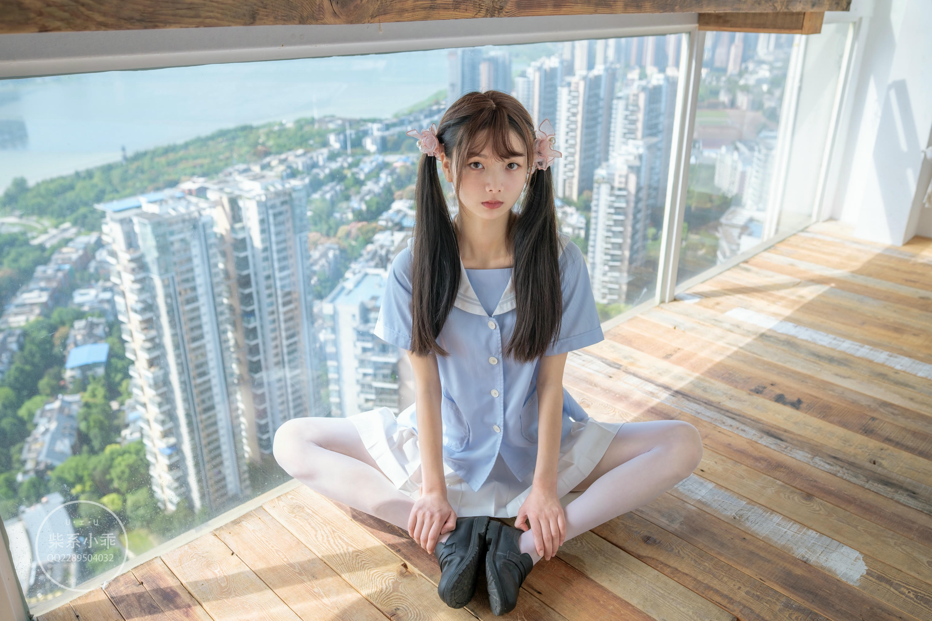 稚乖画册 NO.01 晴空01 白丝双马尾jk [79P-600MB]_第3集