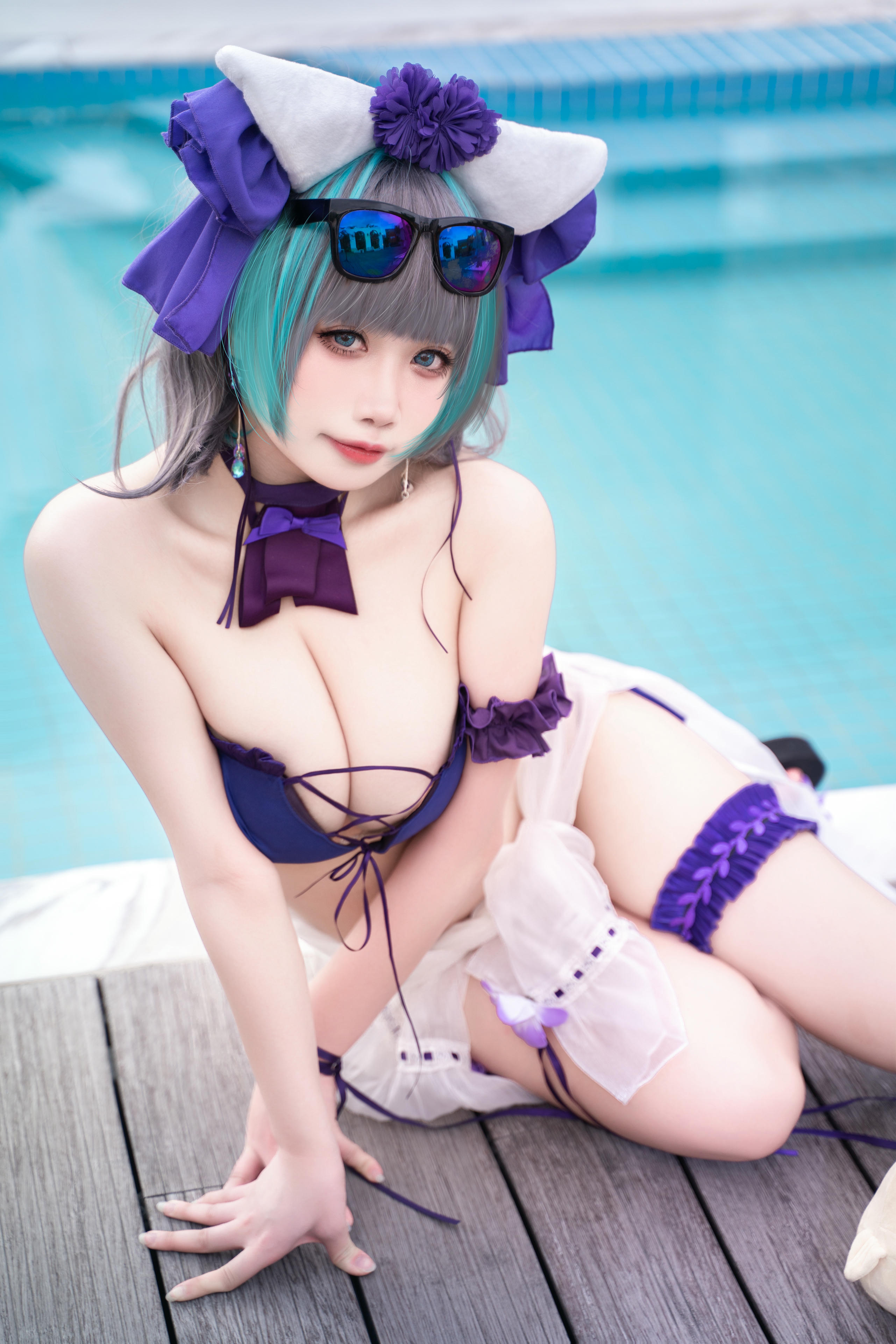 贞子蜜桃 NO.016 碧蓝航线 柴郡泳装[60P-1V-1.2G]_第1集