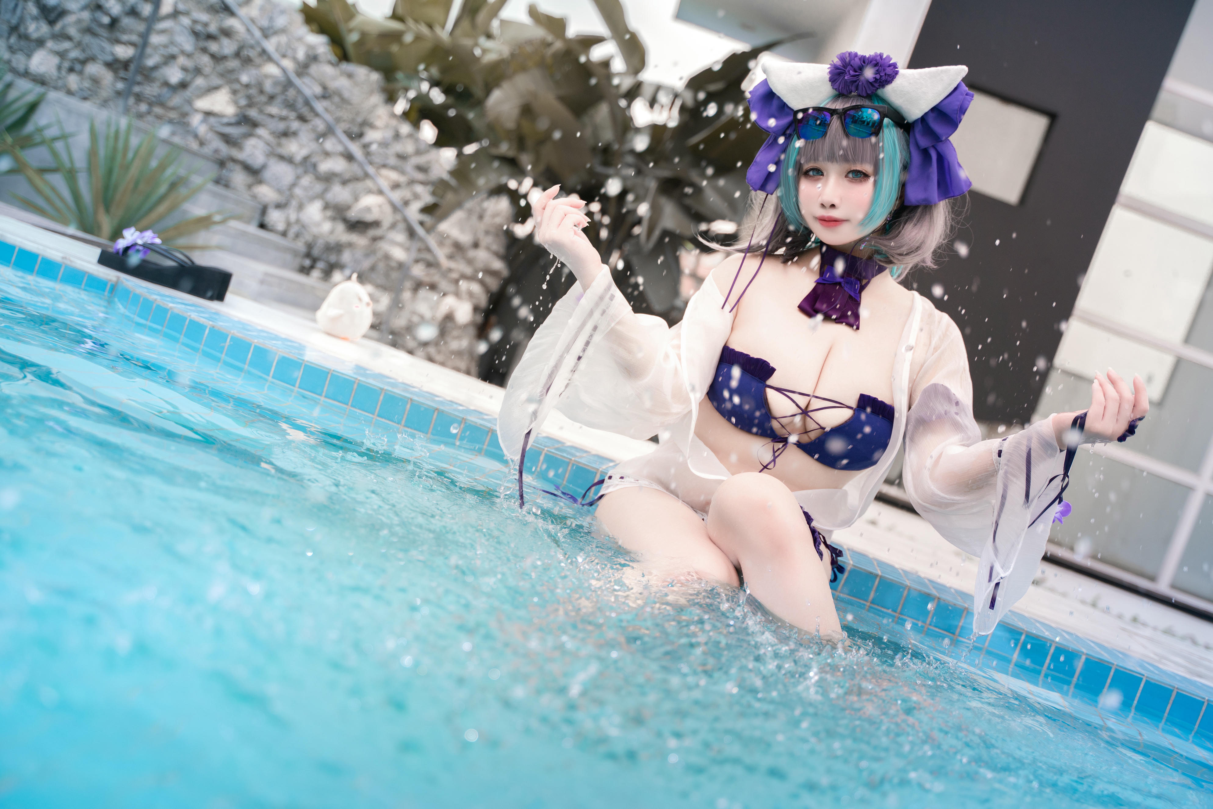 贞子蜜桃 NO.016 碧蓝航线 柴郡泳装[60P-1V-1.2G]_第1集