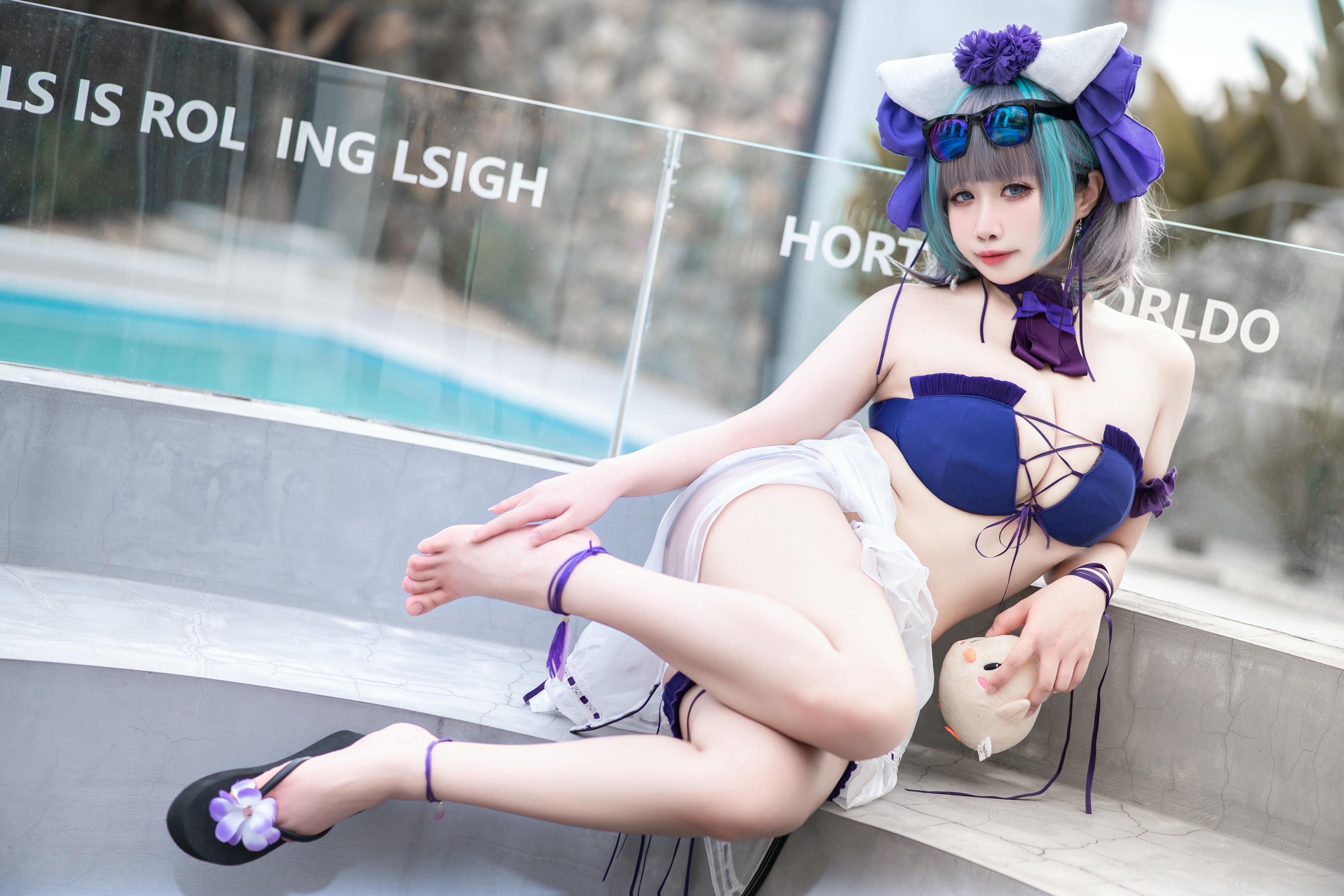 贞子蜜桃 NO.016 碧蓝航线 柴郡泳装[60P-1V-1.2G]_第1集