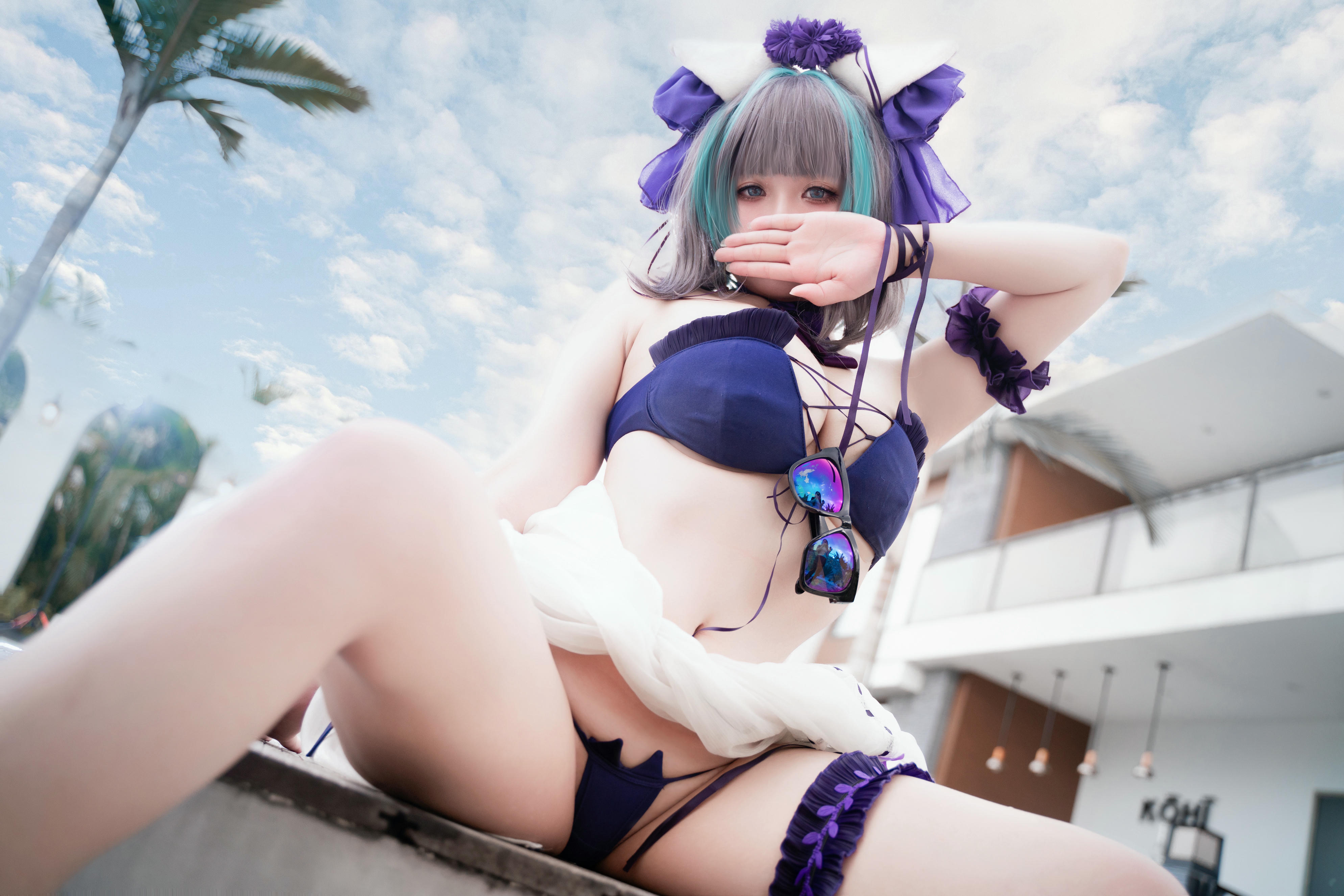 贞子蜜桃 NO.016 碧蓝航线 柴郡泳装[60P-1V-1.2G]_第1集