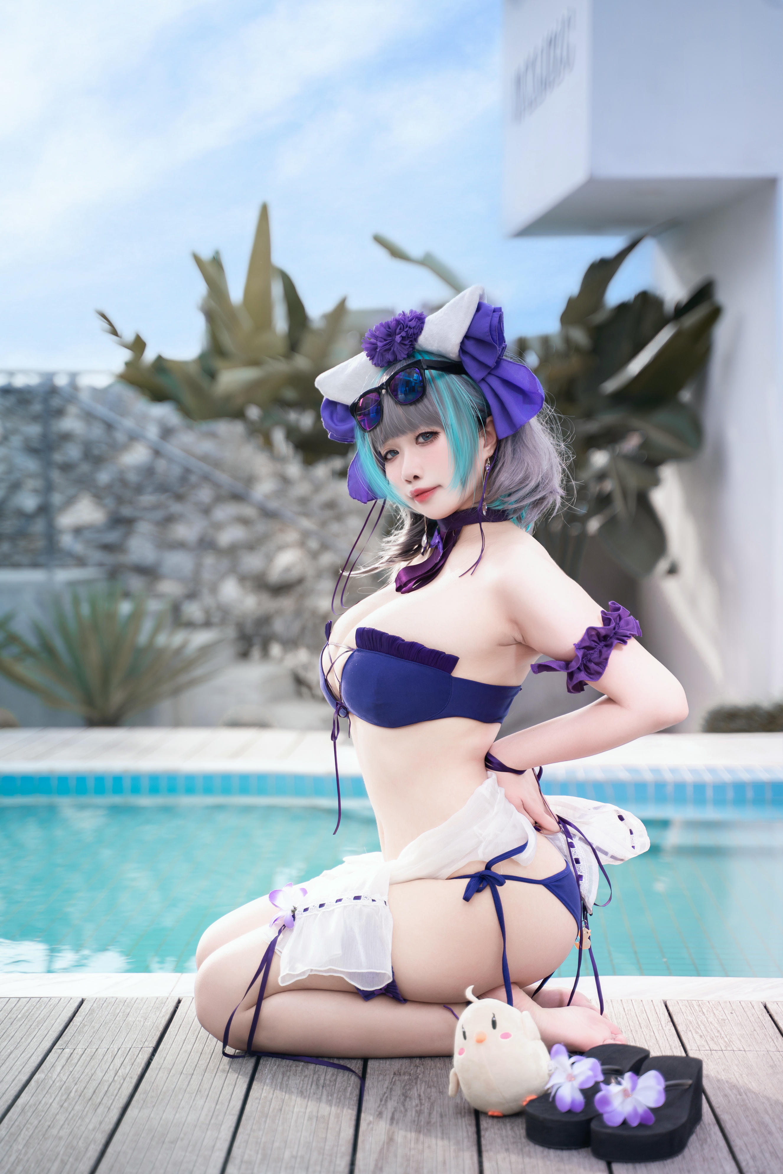 贞子蜜桃 NO.016 碧蓝航线 柴郡泳装[60P-1V-1.2G]_第2集