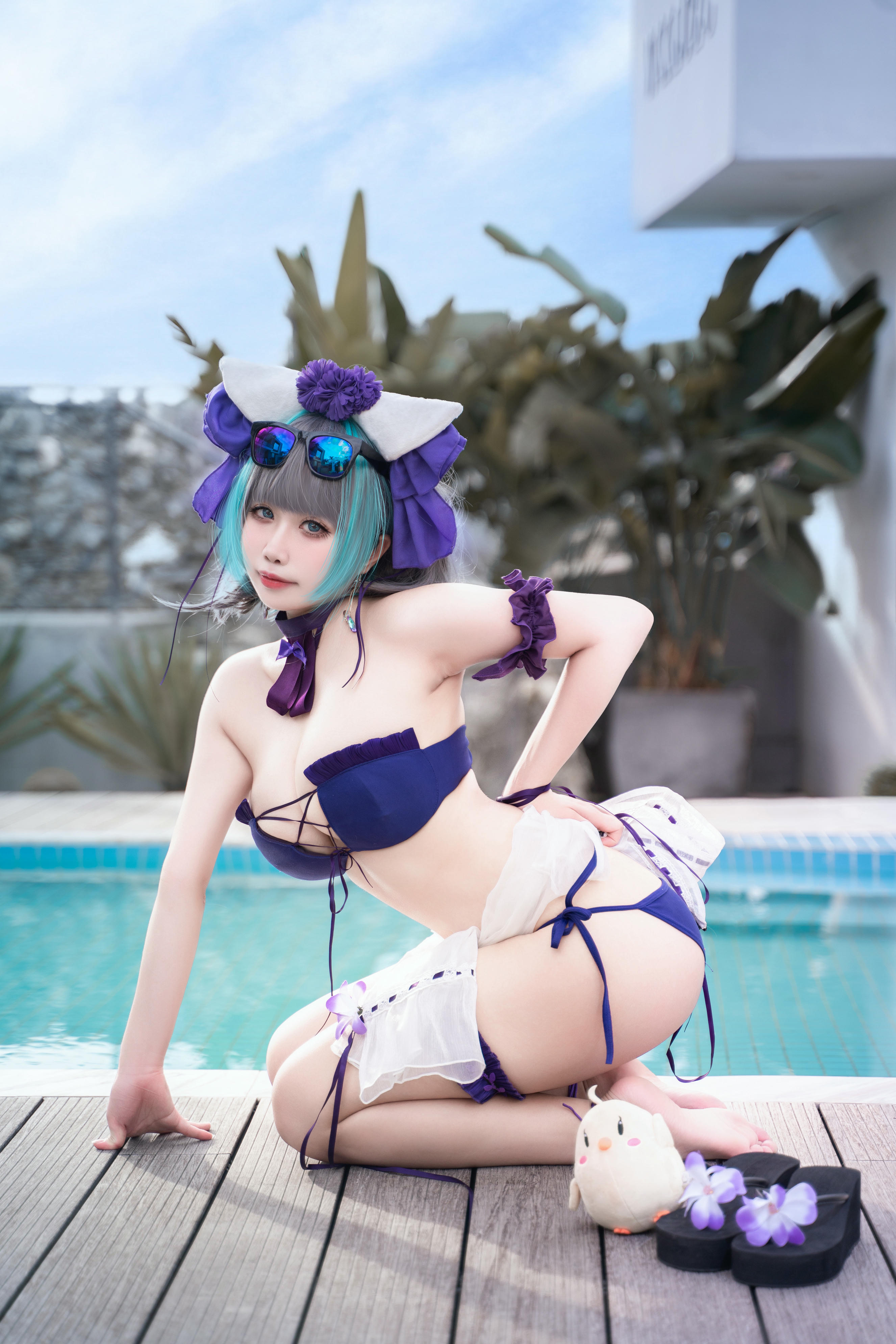 贞子蜜桃 NO.016 碧蓝航线 柴郡泳装[60P-1V-1.2G]_第1集