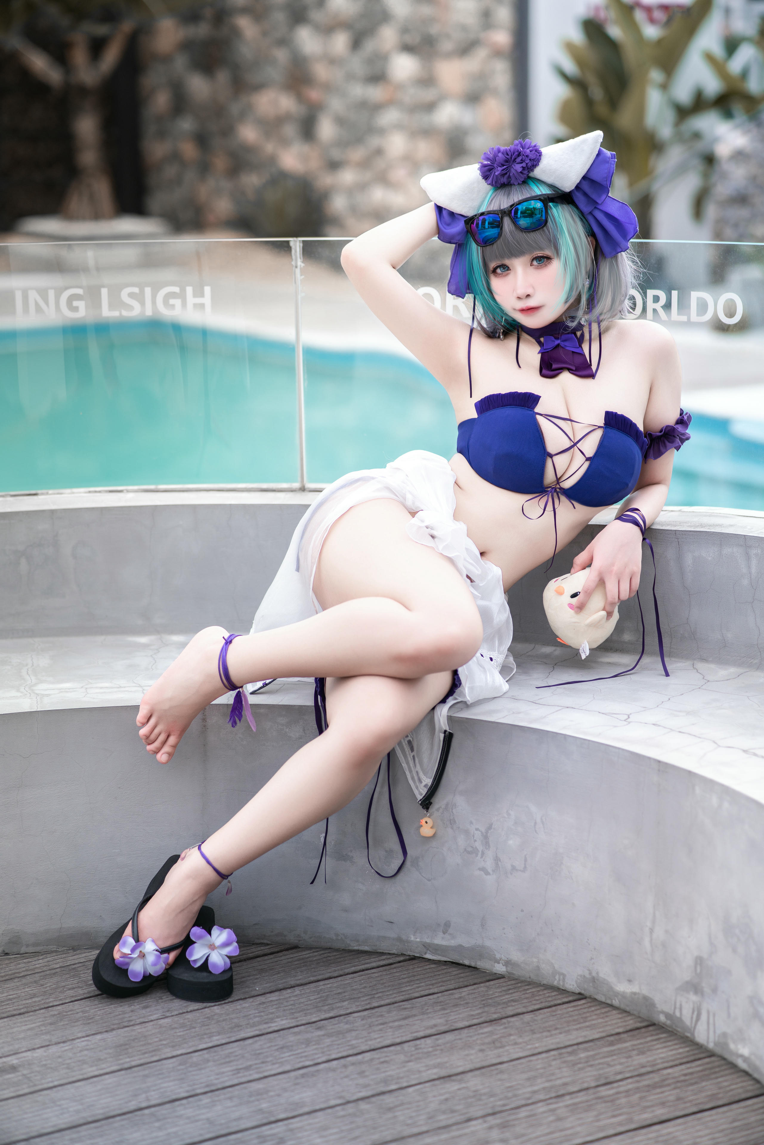 贞子蜜桃 NO.016 碧蓝航线 柴郡泳装[60P-1V-1.2G]_第1集