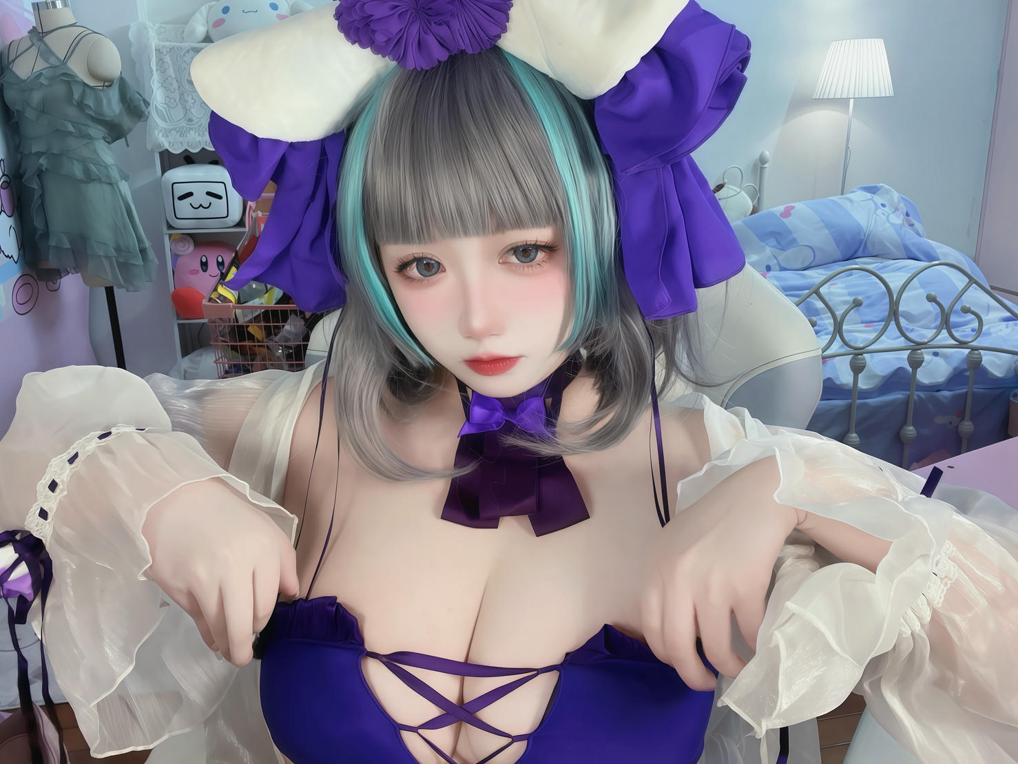 贞子蜜桃 NO.016 碧蓝航线 柴郡泳装[60P-1V-1.2G]_第3集