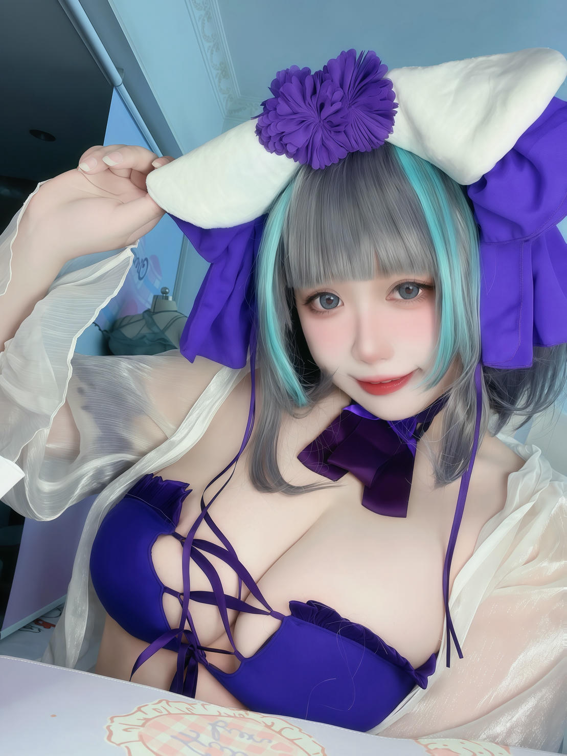 贞子蜜桃 NO.016 碧蓝航线 柴郡泳装[60P-1V-1.2G]_第3集