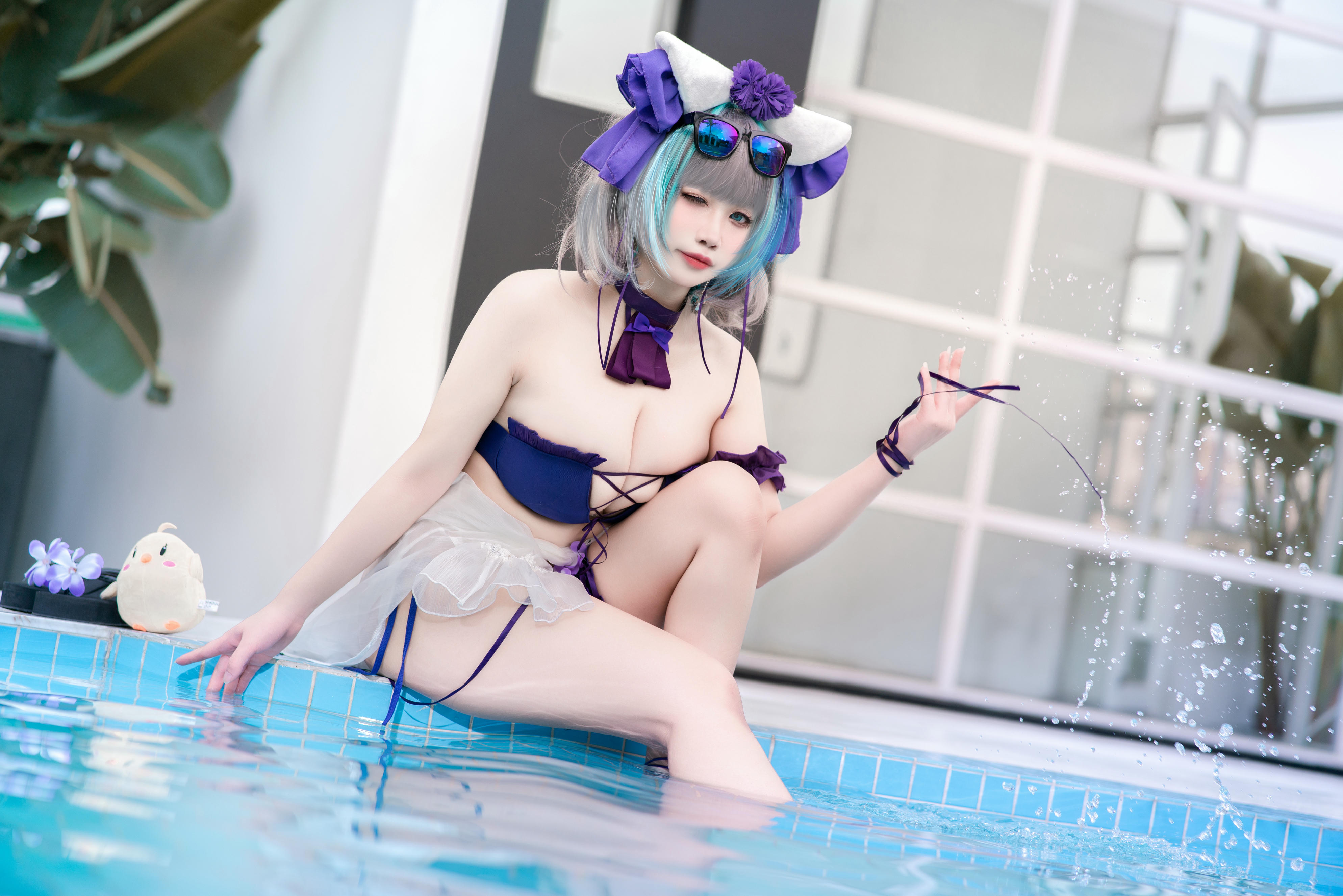 贞子蜜桃 NO.016 碧蓝航线 柴郡泳装[60P-1V-1.2G]_第1集