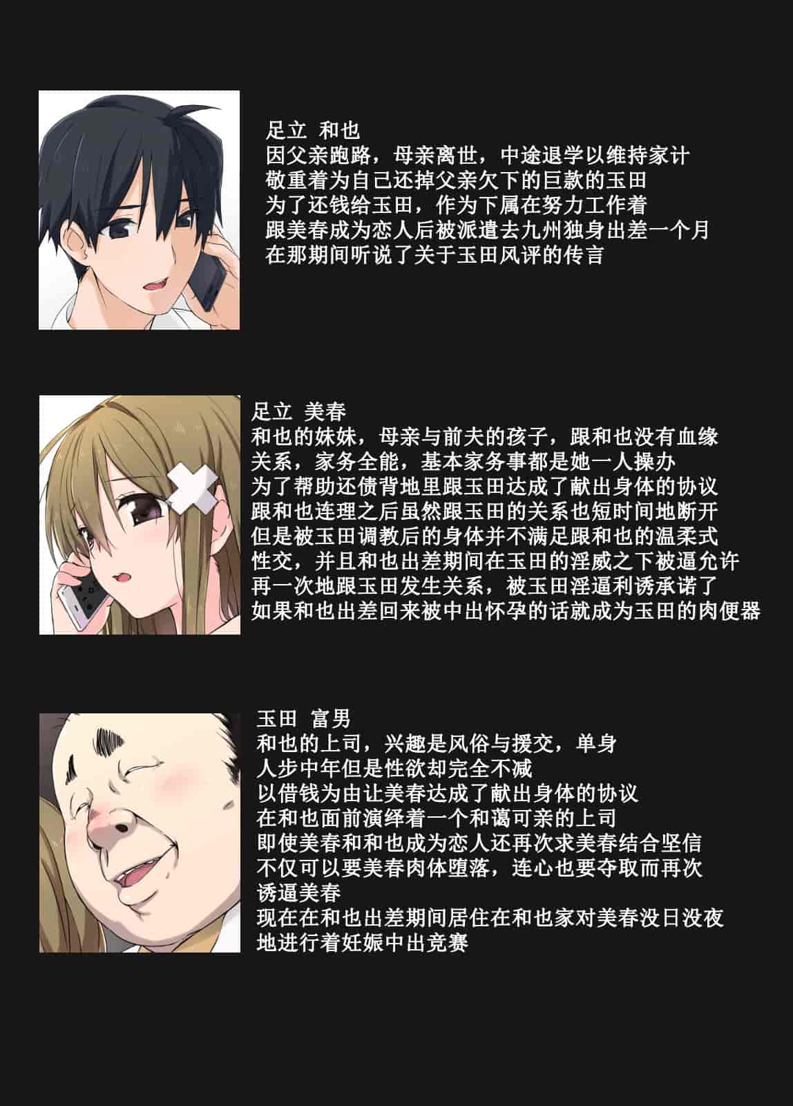 汉化版-[唔得闲个人汉化][K-てん] 俺の最愛の妹が中年親父の性処理嫁にされるまで 後編2_第1集