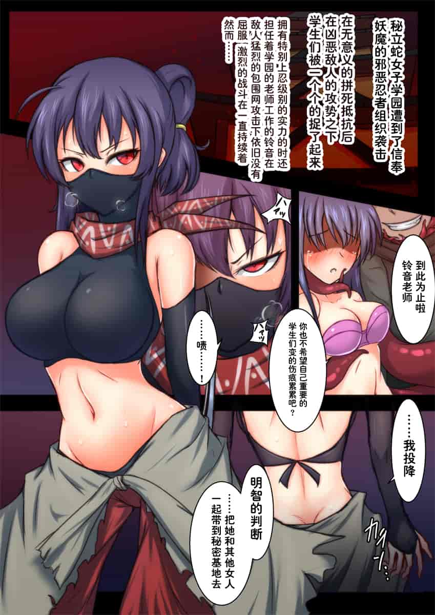 汉化版-[这很恶堕汉化组] [月夜鴉 (将)] 女傑篭絡 Vol.02 ～くノ一教師薬漬け調教～ (閃乱力グラ)_第1集