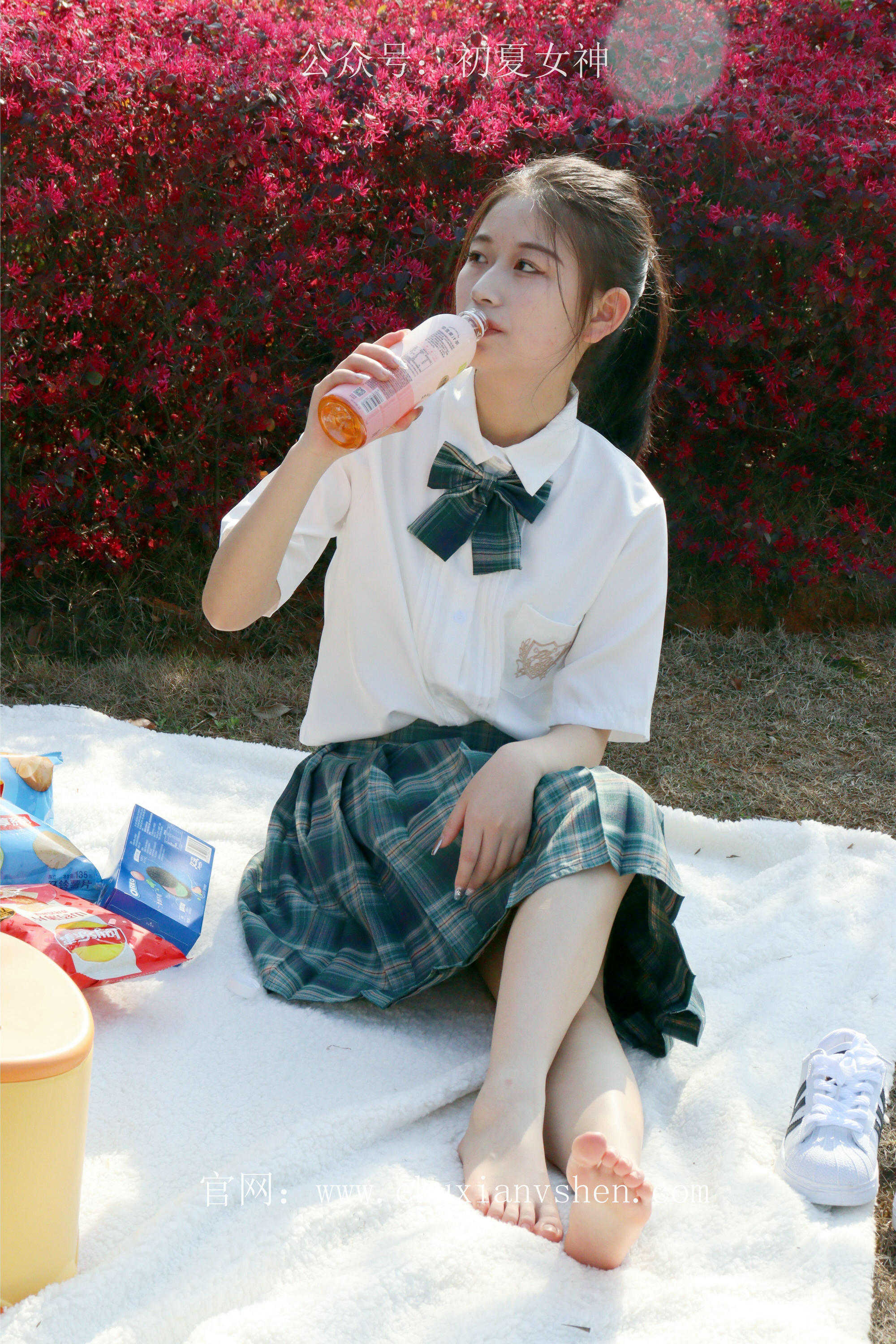 初夏女神 NO.232 念念~墨绿色JK搭配三叶草贝壳头鞋 [155P1V 4.84 GB]-155P_第5集