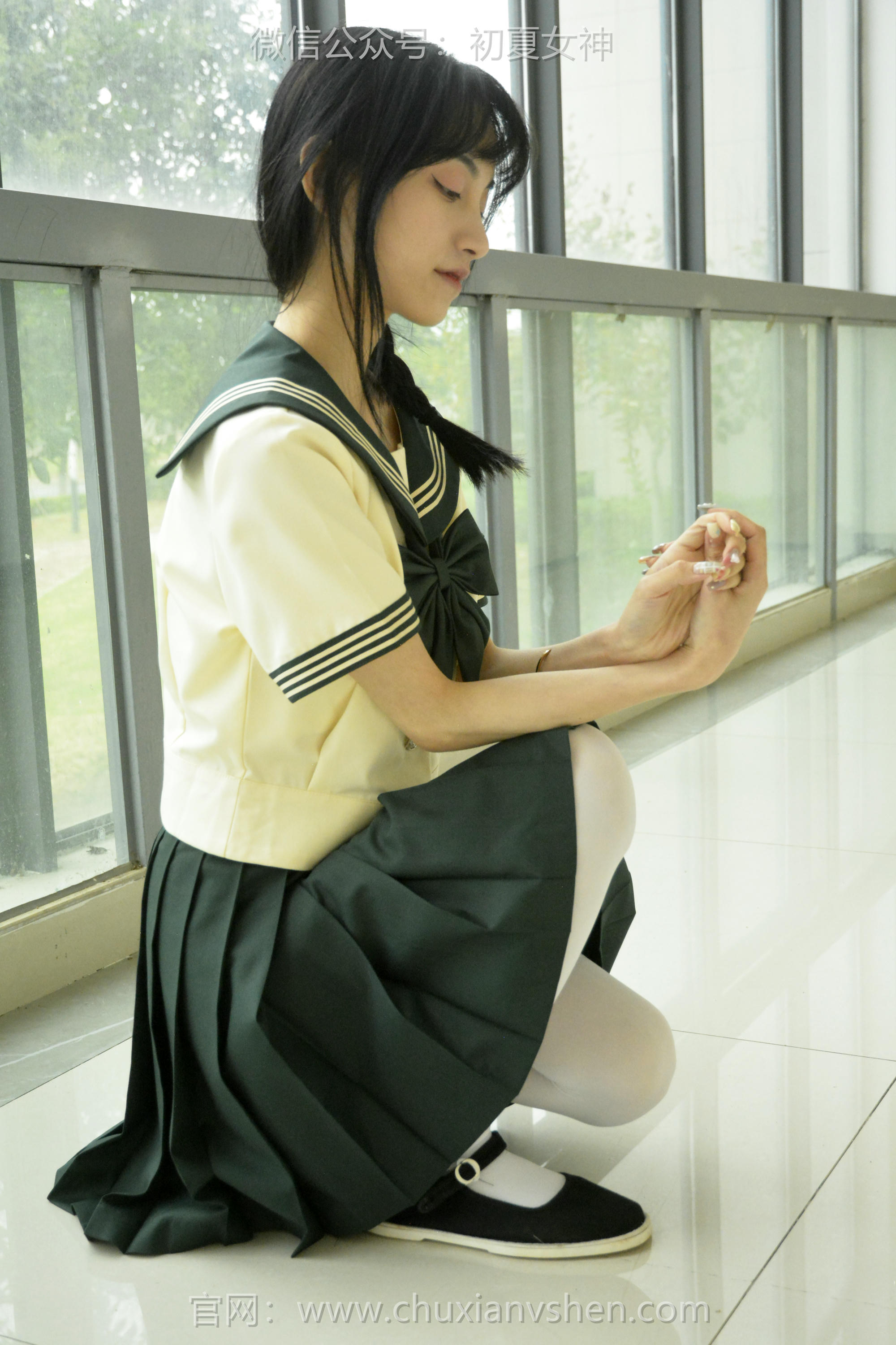 初夏女神 NO.237 柒柒~【绿色水手服】刚入手的水手服是时候展示一趟了 [140P1V 4.76 GB]_第6集